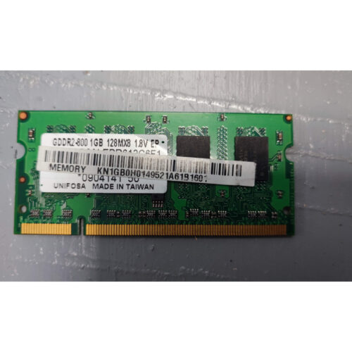 Unifosa 1 GB GDDR2 SO-DIMM Laptop RAM (waarschijnlijk DDR2-800 / PC2-6400S, 128M×8, OEM)